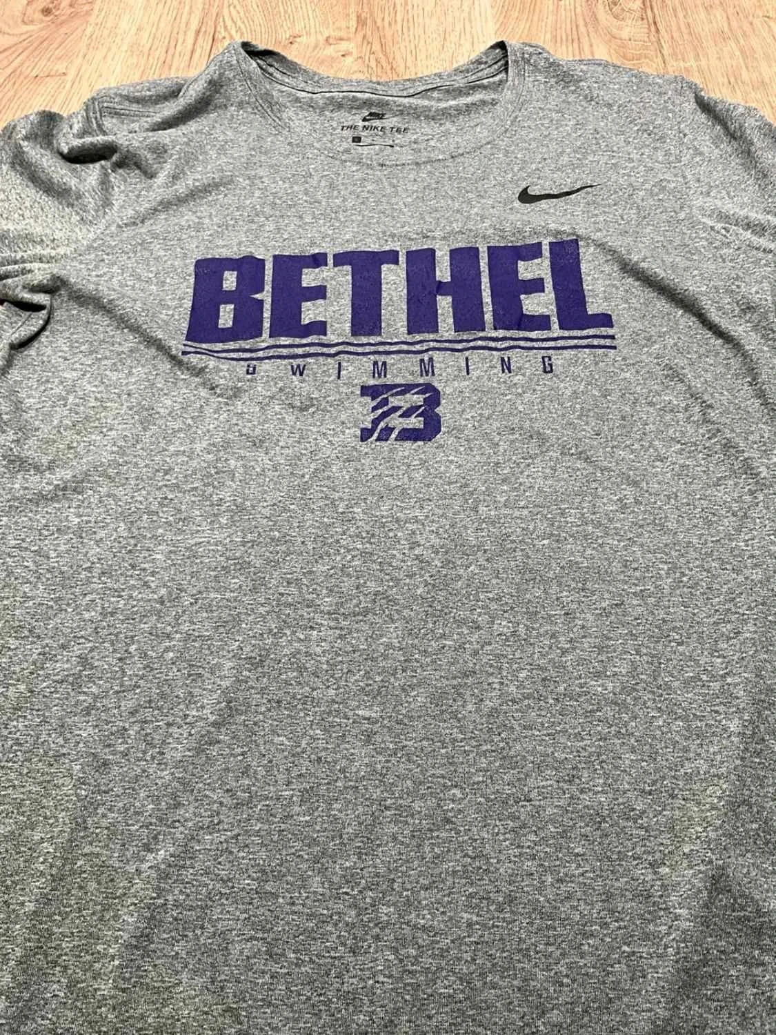 T-shirt Manches Longues Nike Dri-Fit Bethel Swimming Femme L Gris – photo 4